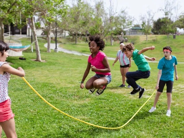 Wellness kids jumping rope